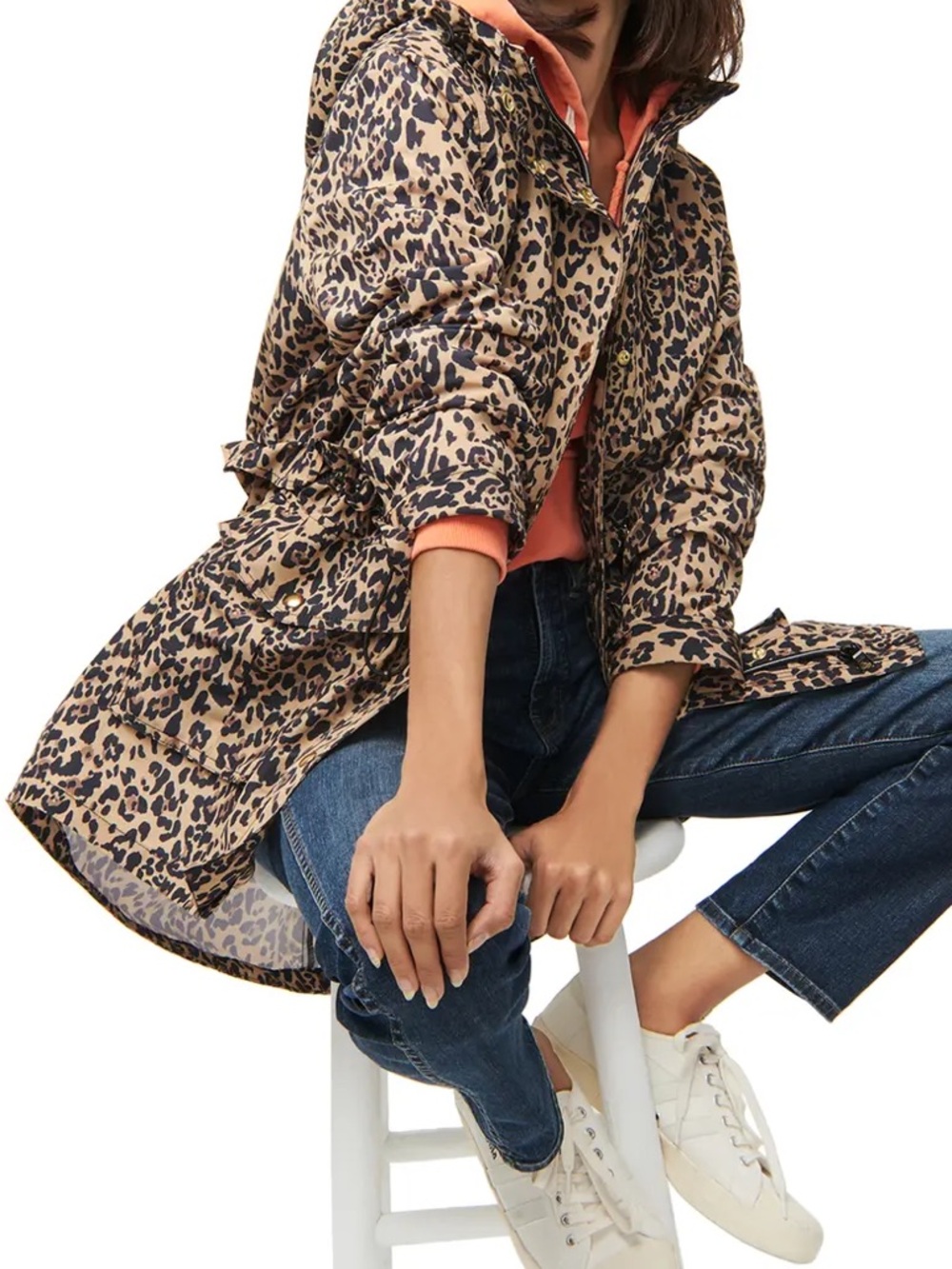 J. Crew Leopard-Print Hooded Jacket - Tan & Black